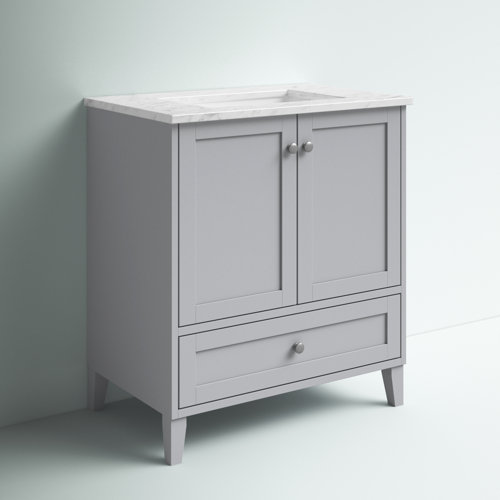 Mercury Row® Aleta 30'' Single Bathroom Vanity with Engineered Marble